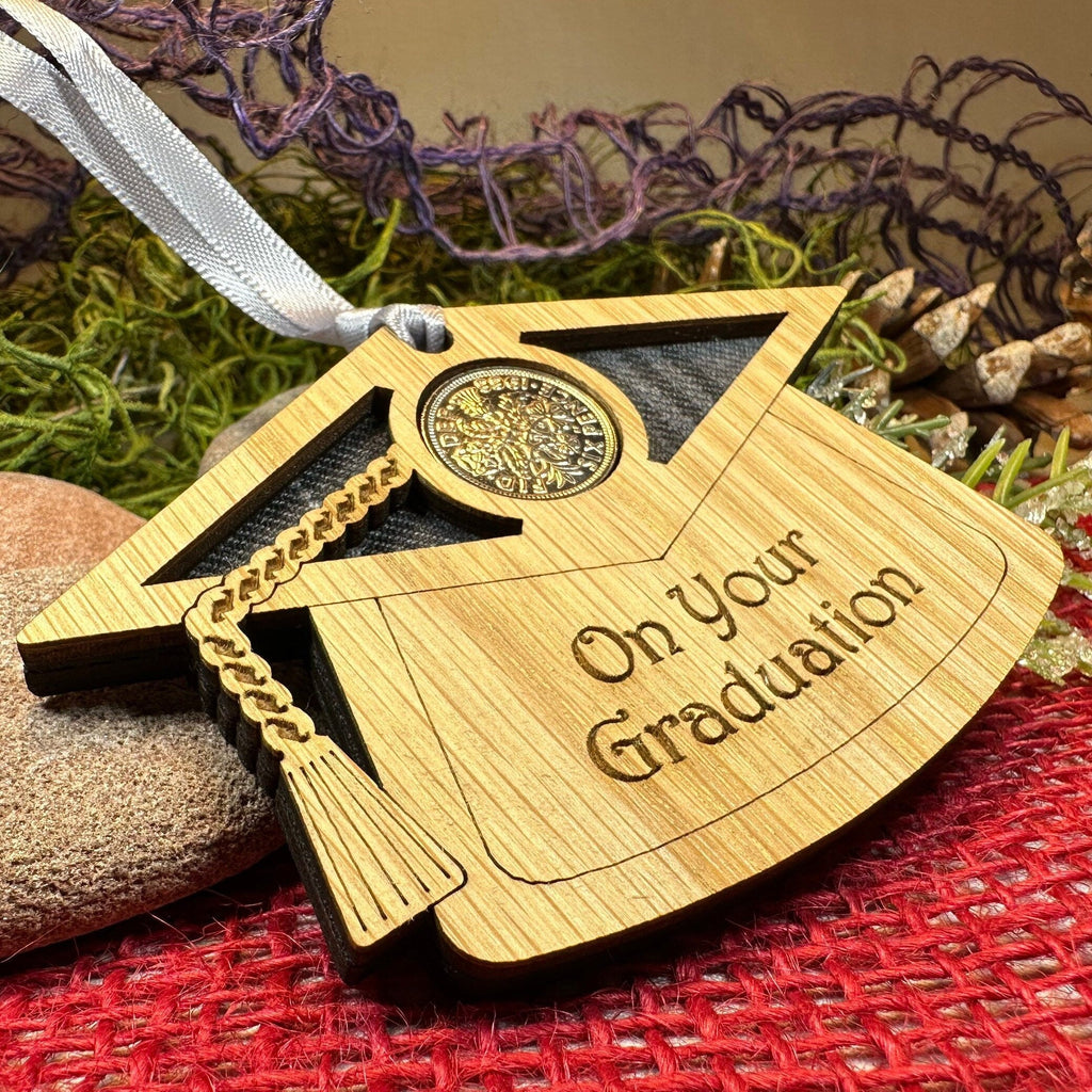 Graduation Lucky Sixpence Ornament