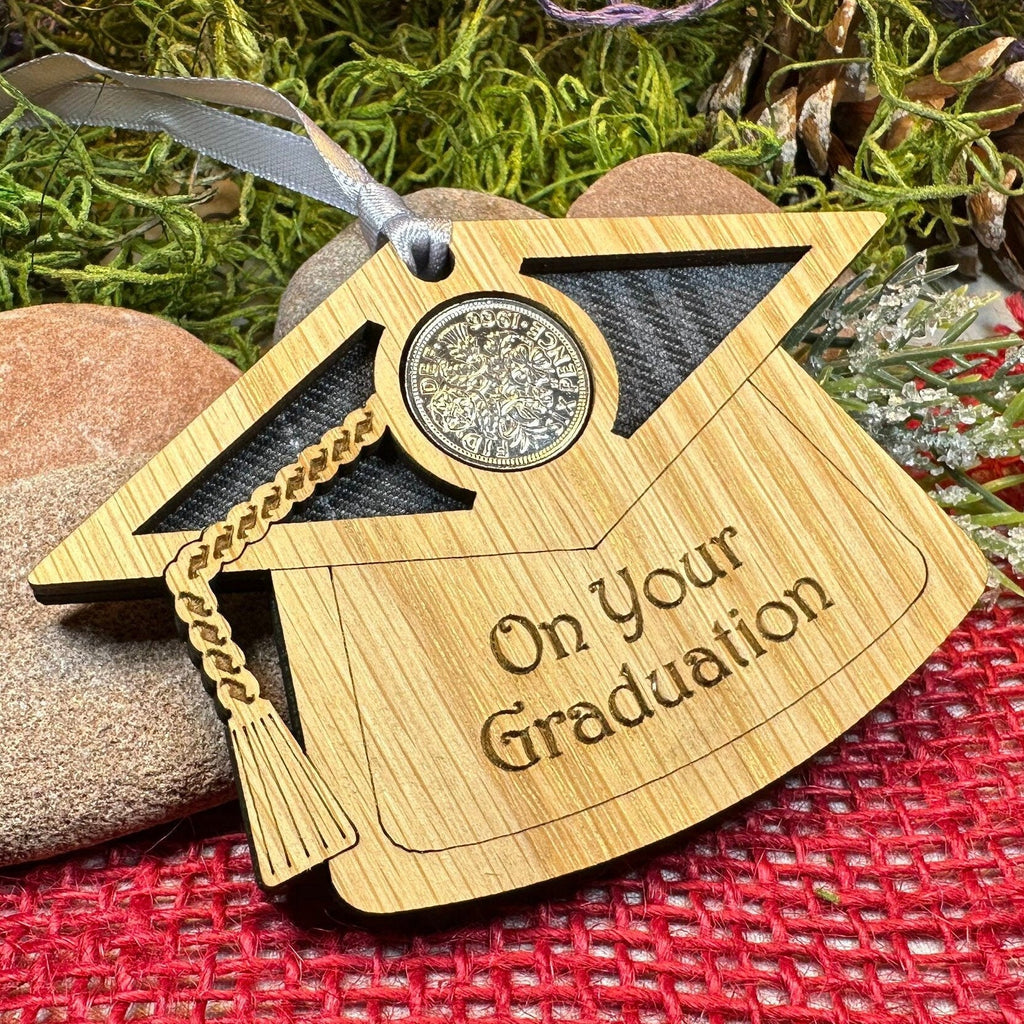 Graduation Lucky Sixpence Ornament