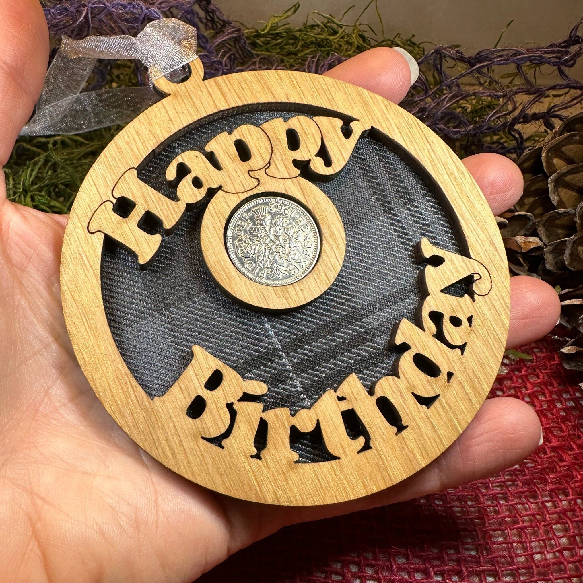 Birthday Lucky Sixpence Ornament