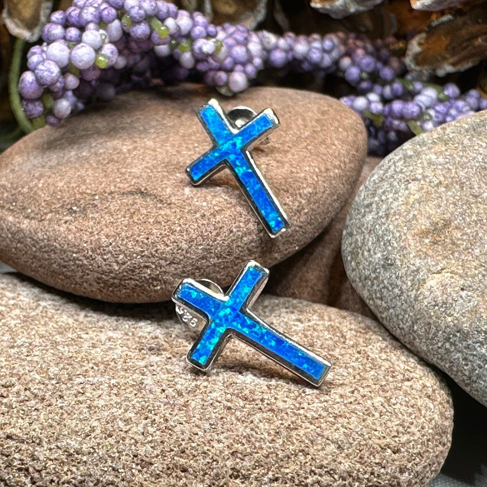 Serene Soul Opal Cross Earrings