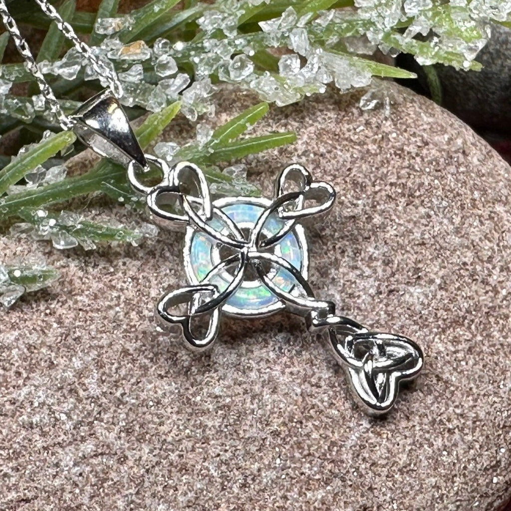 Gaelle Celtic Cross Opal Necklace