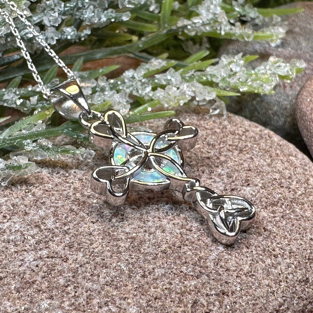 Gaelle Celtic Cross Opal Necklace