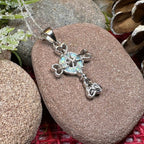 Gaelle Celtic Cross Opal Necklace