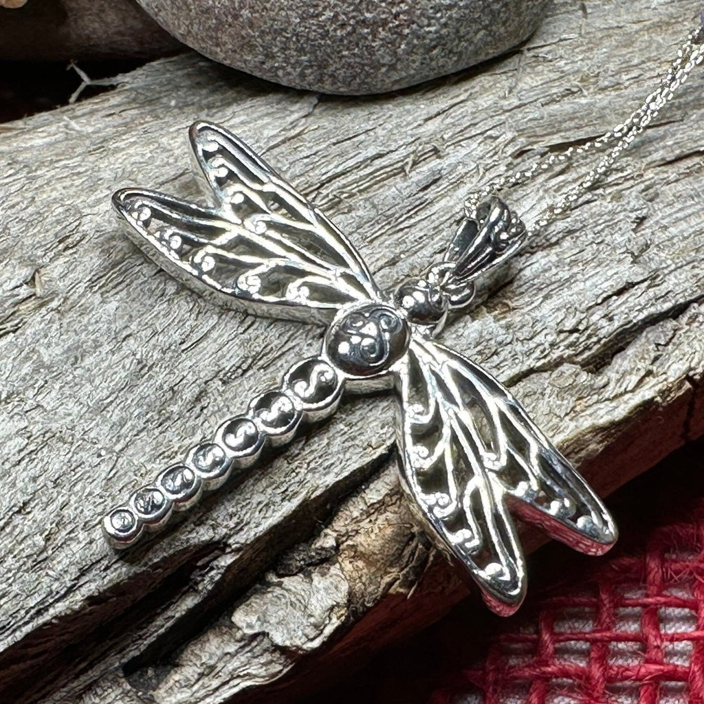 Triple Spiral Dragonfly Necklace