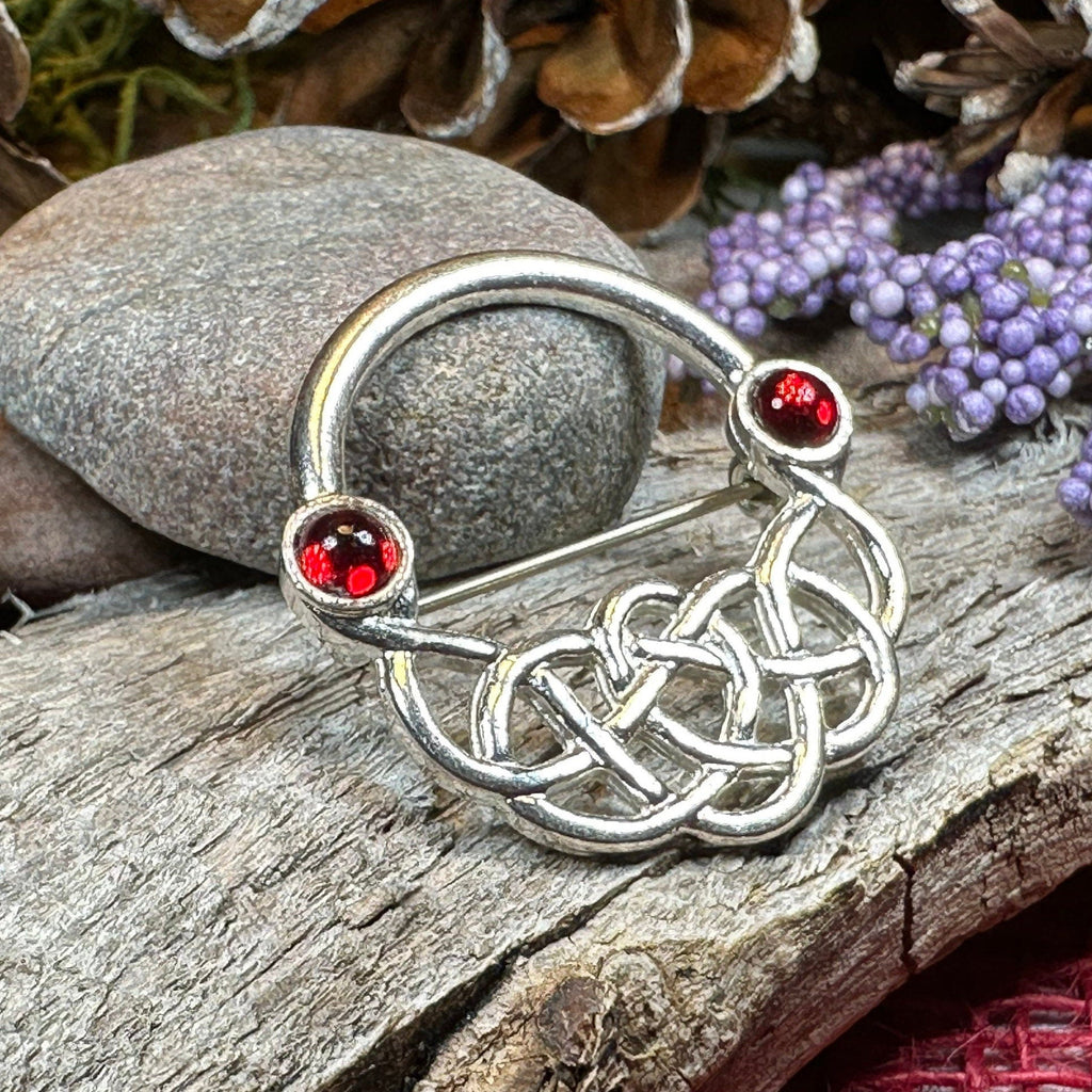 Ereni Red Celtic Brooch