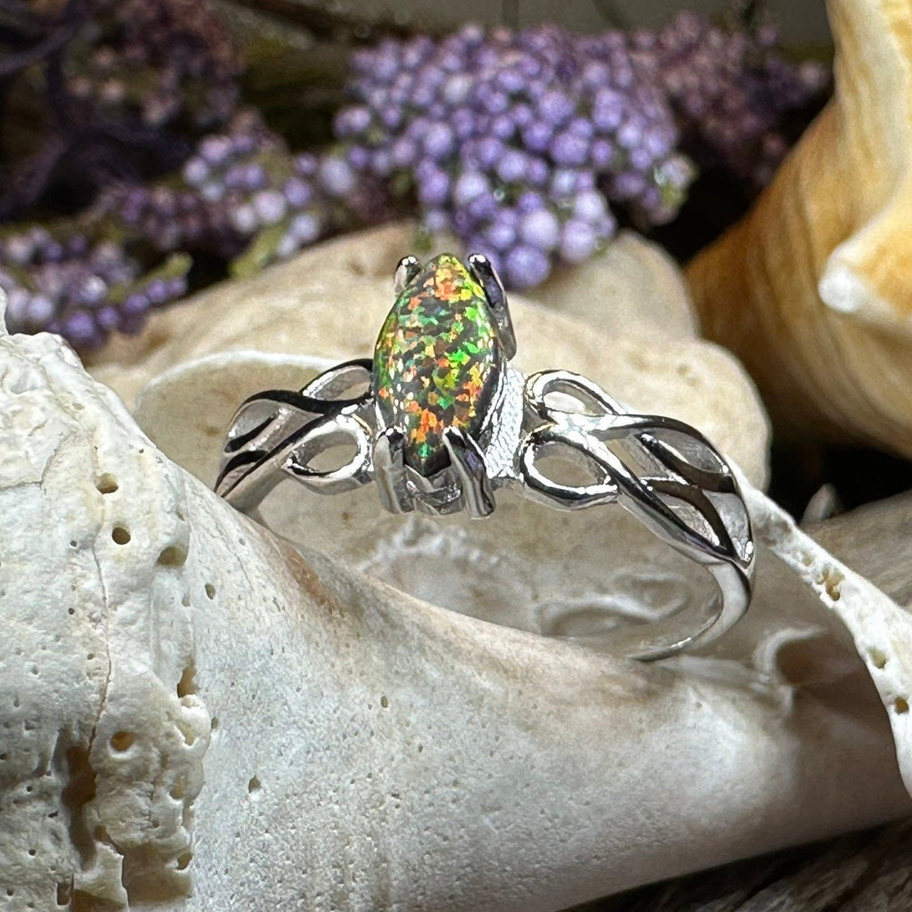 Astrid Celtic Fire Opal Ring