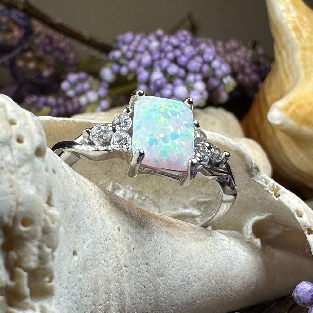Minerva Opal Celtic Ring