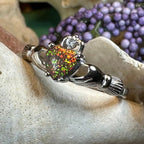 Black Opal Claddagh Ring