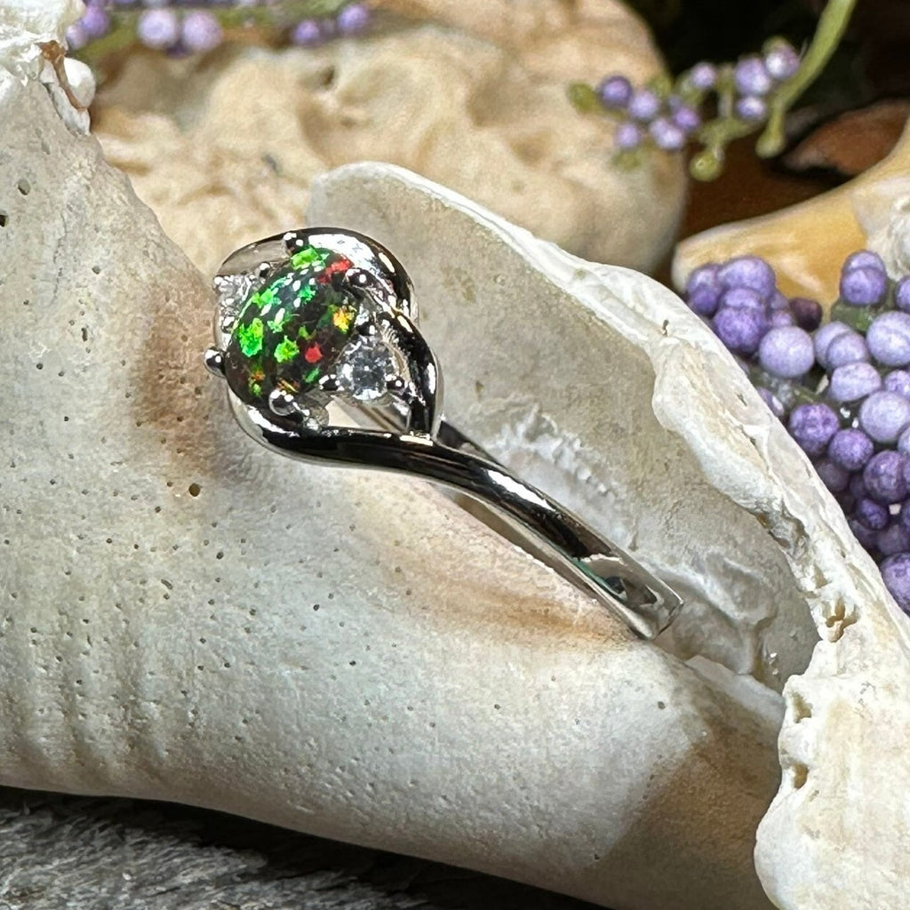 Nya Black Fire Opal Ring