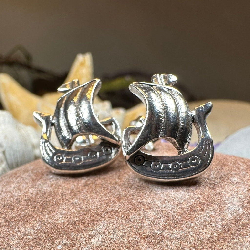 Viking Ship Post Earrings