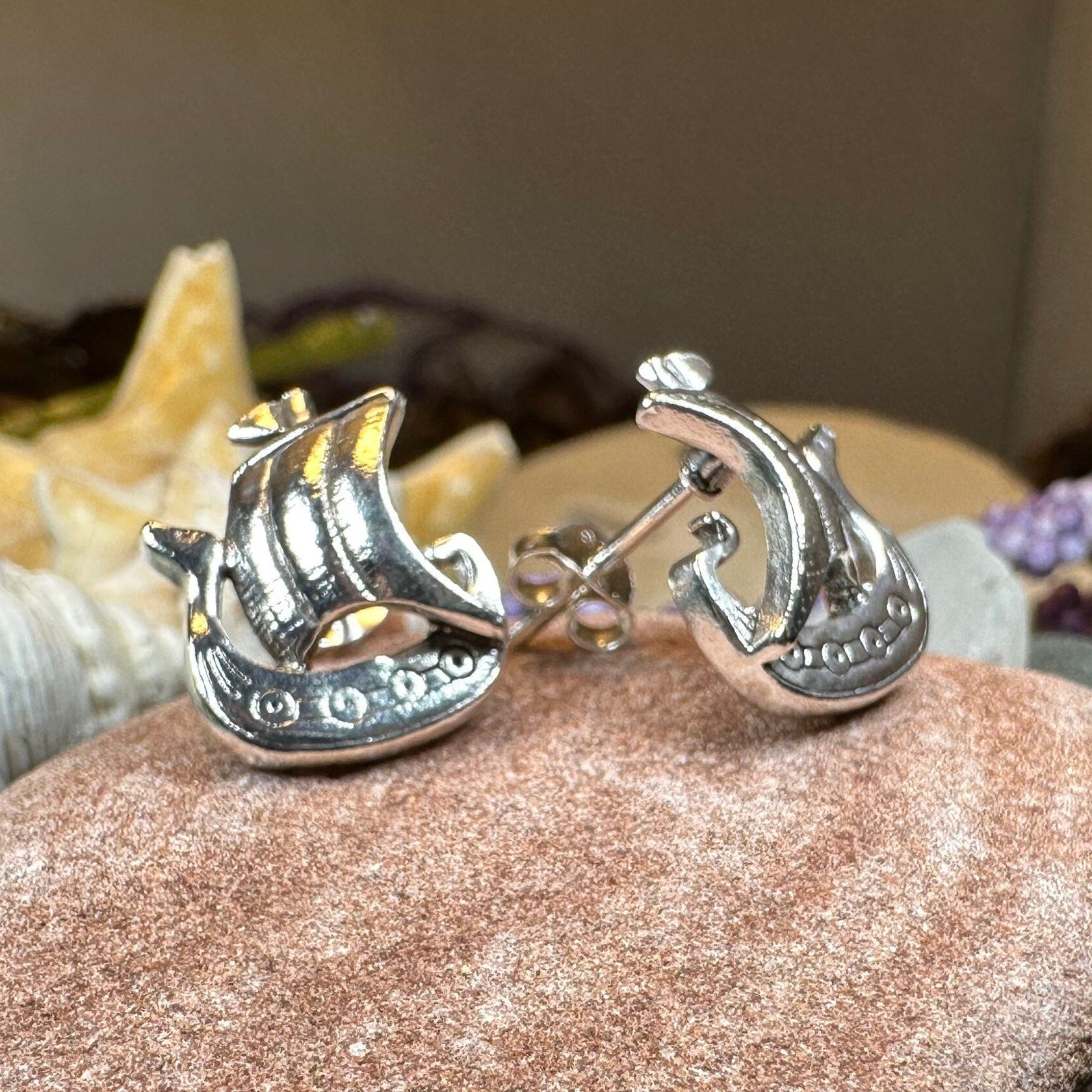 Viking Ship Post Earrings