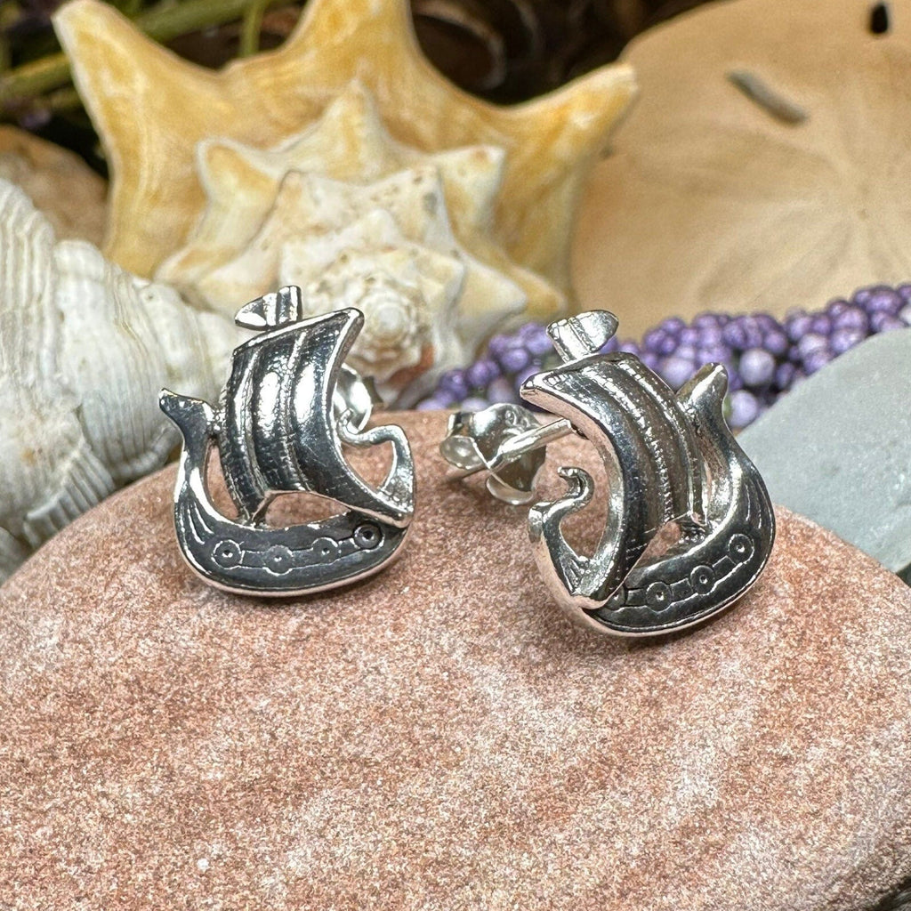 Viking Ship Post Earrings