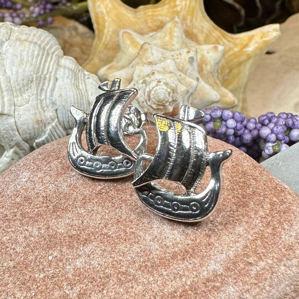 Viking Ship Post Earrings