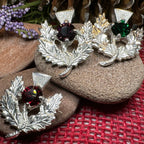 Crystal Thistle Brooch