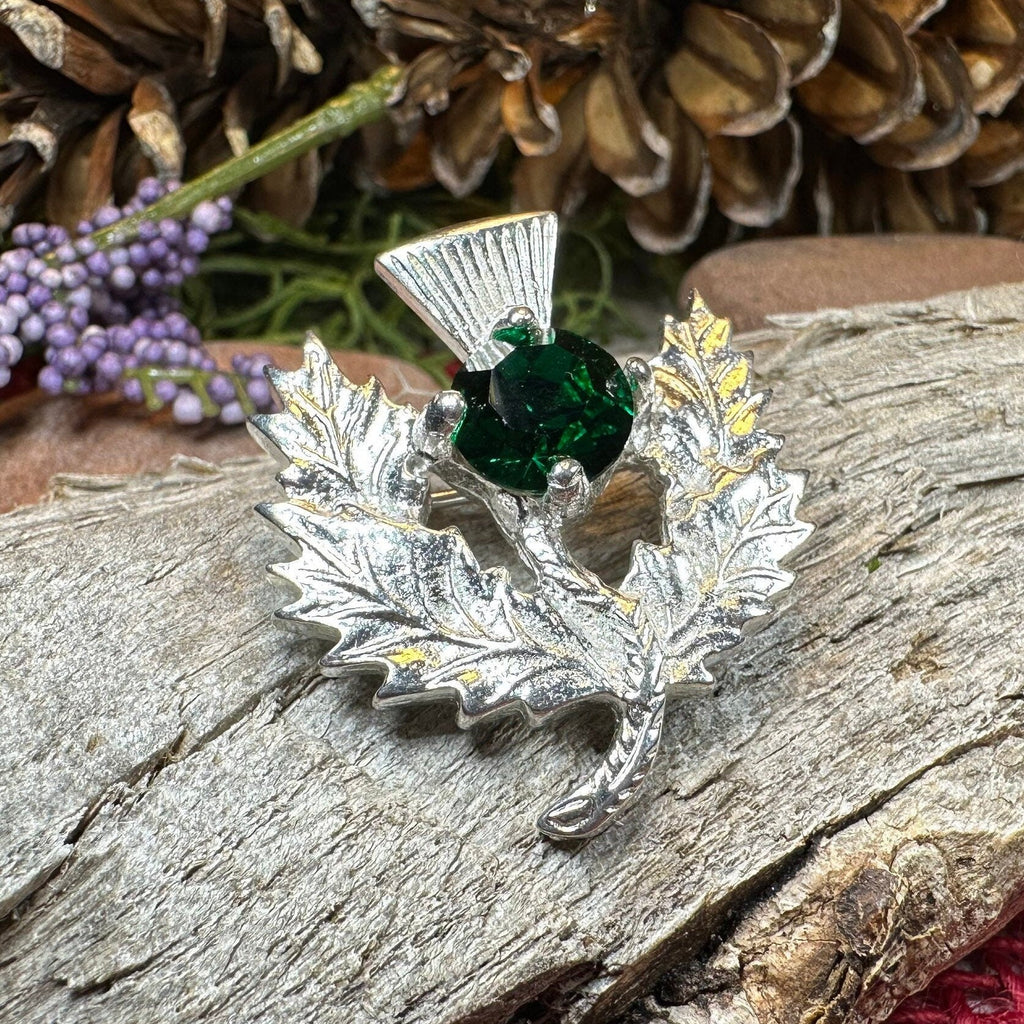 Crystal Thistle Brooch