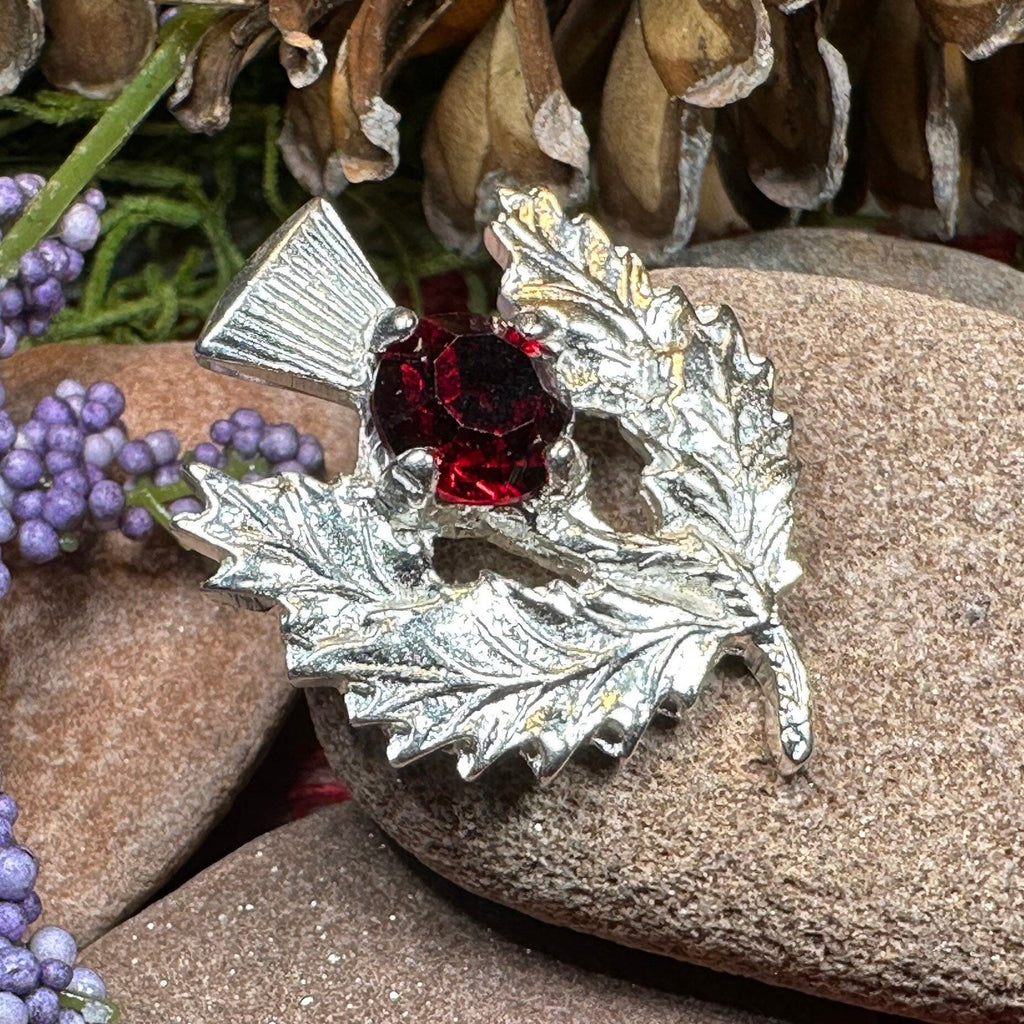 Crystal Thistle Brooch