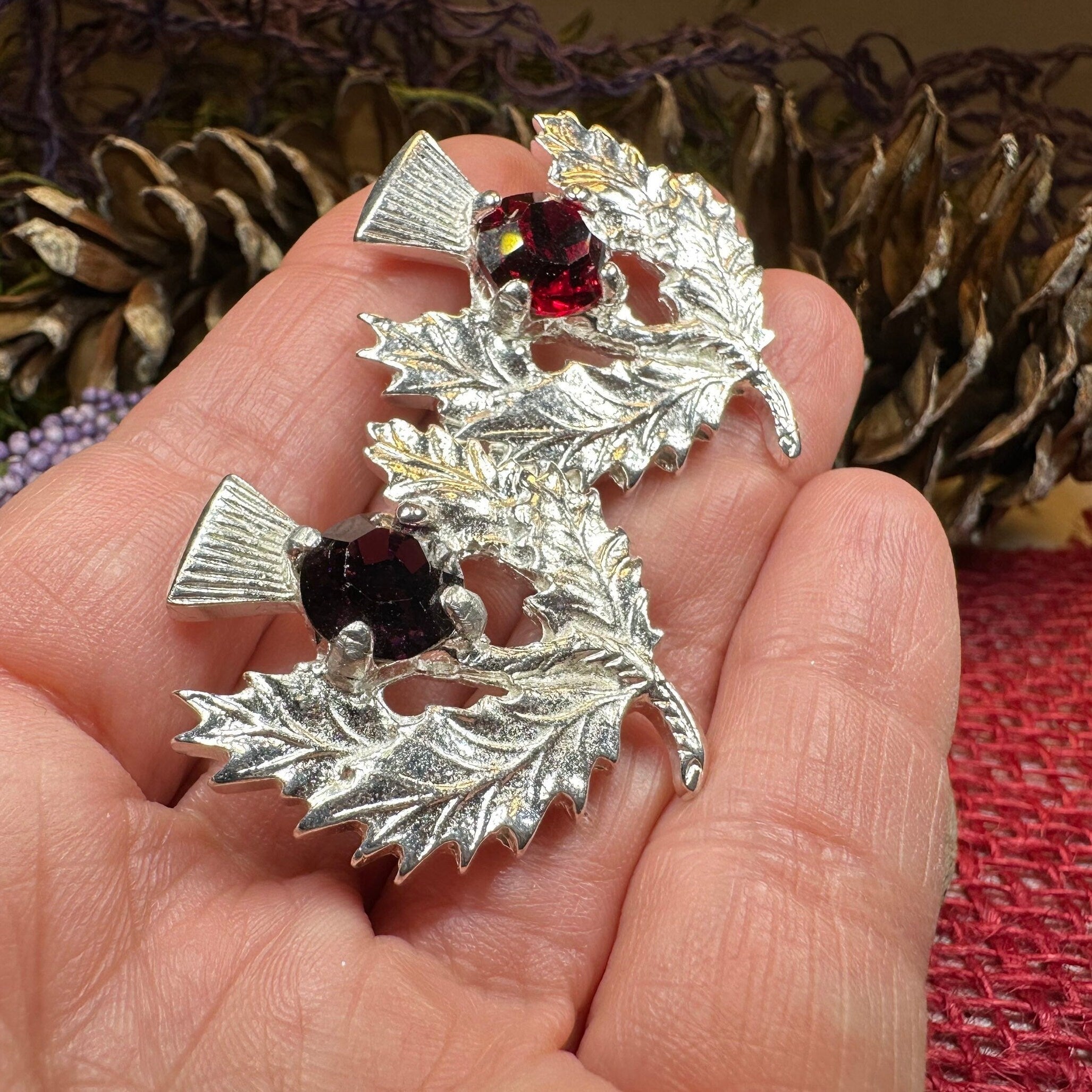 Crystal Thistle Brooch