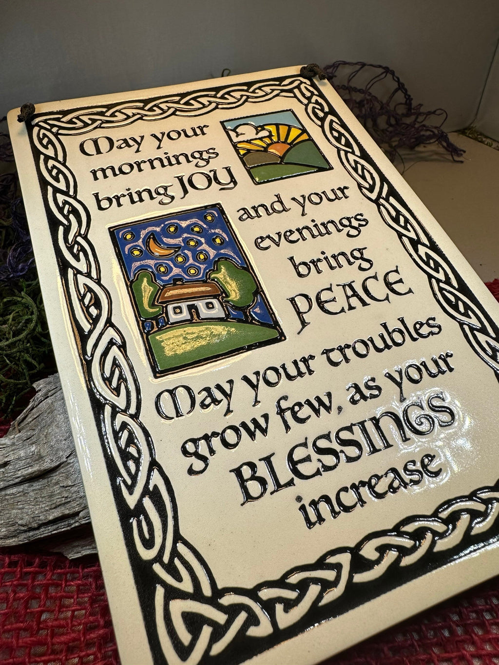 Joy Irish Blessing Ceramic Wall Plaque