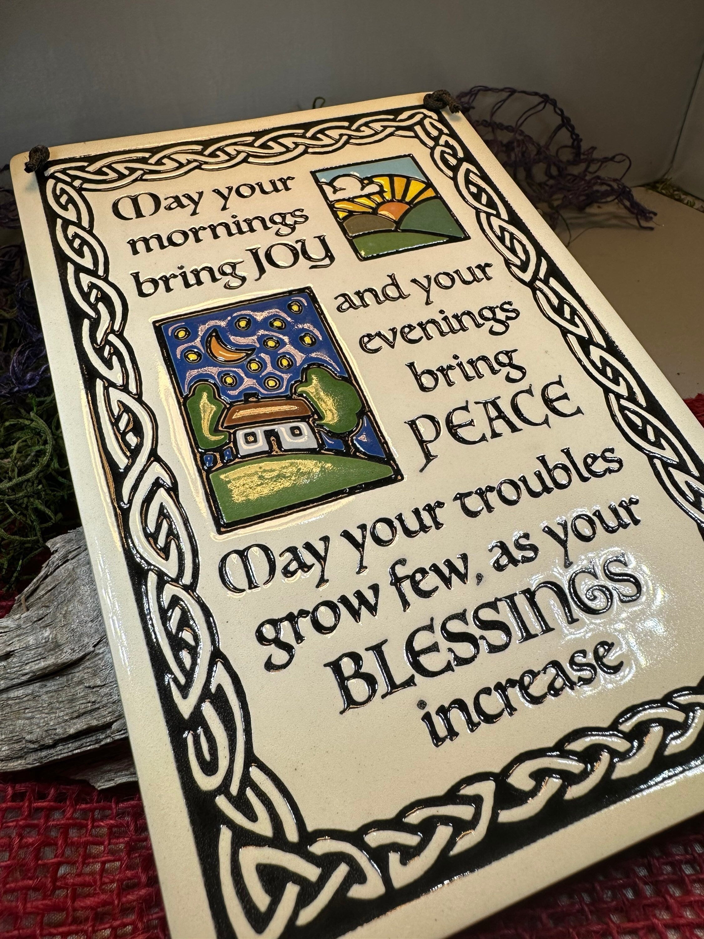 Joy Irish Blessing Ceramic Wall Plaque