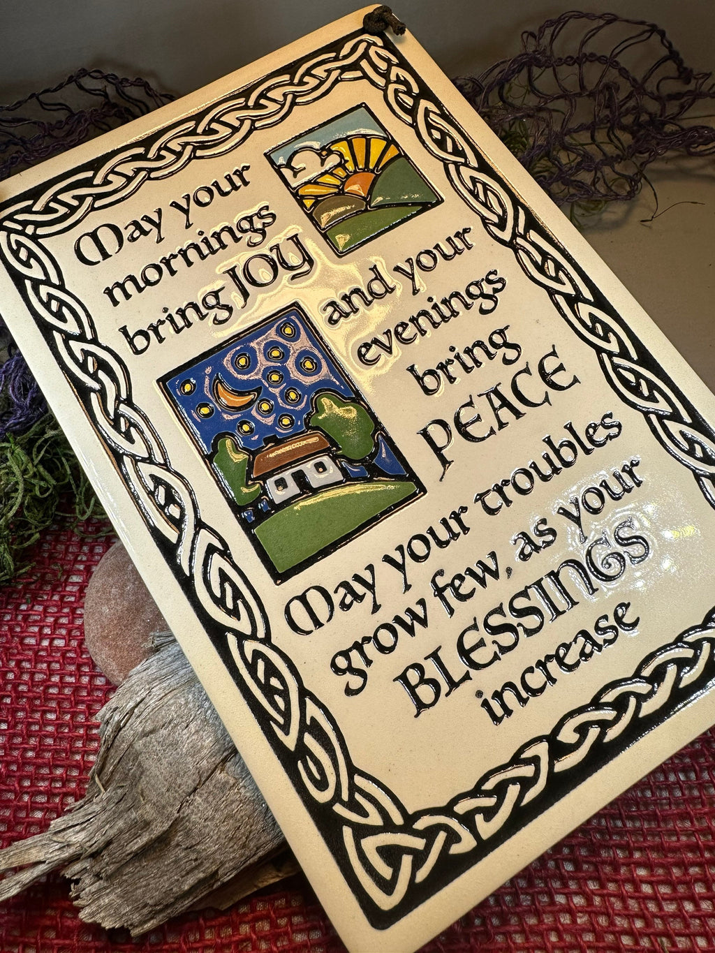 Joy Irish Blessing Ceramic Wall Plaque