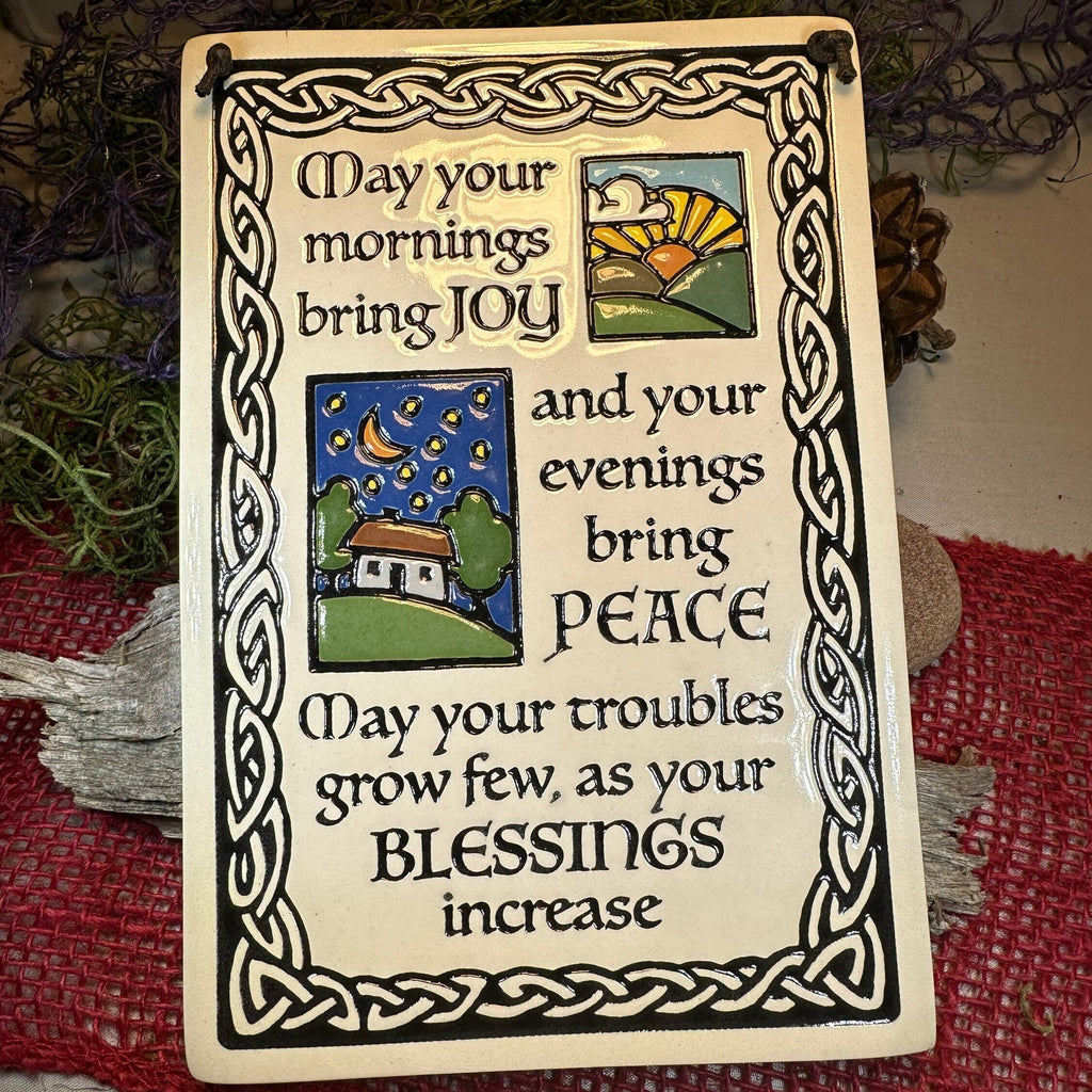 Joy Irish Blessing Ceramic Wall Plaque