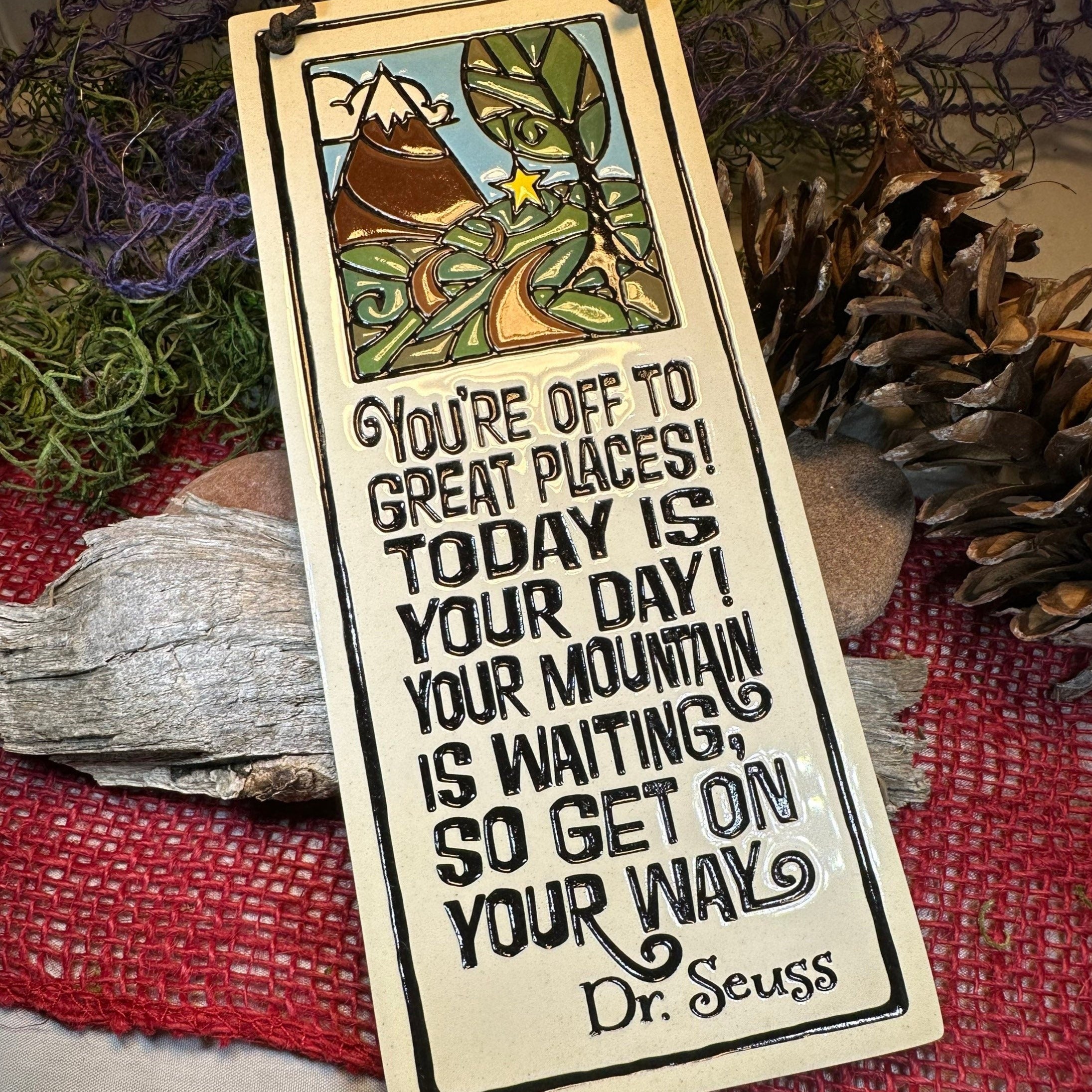 Encouragement Mountain Ceramic Wall Plaque