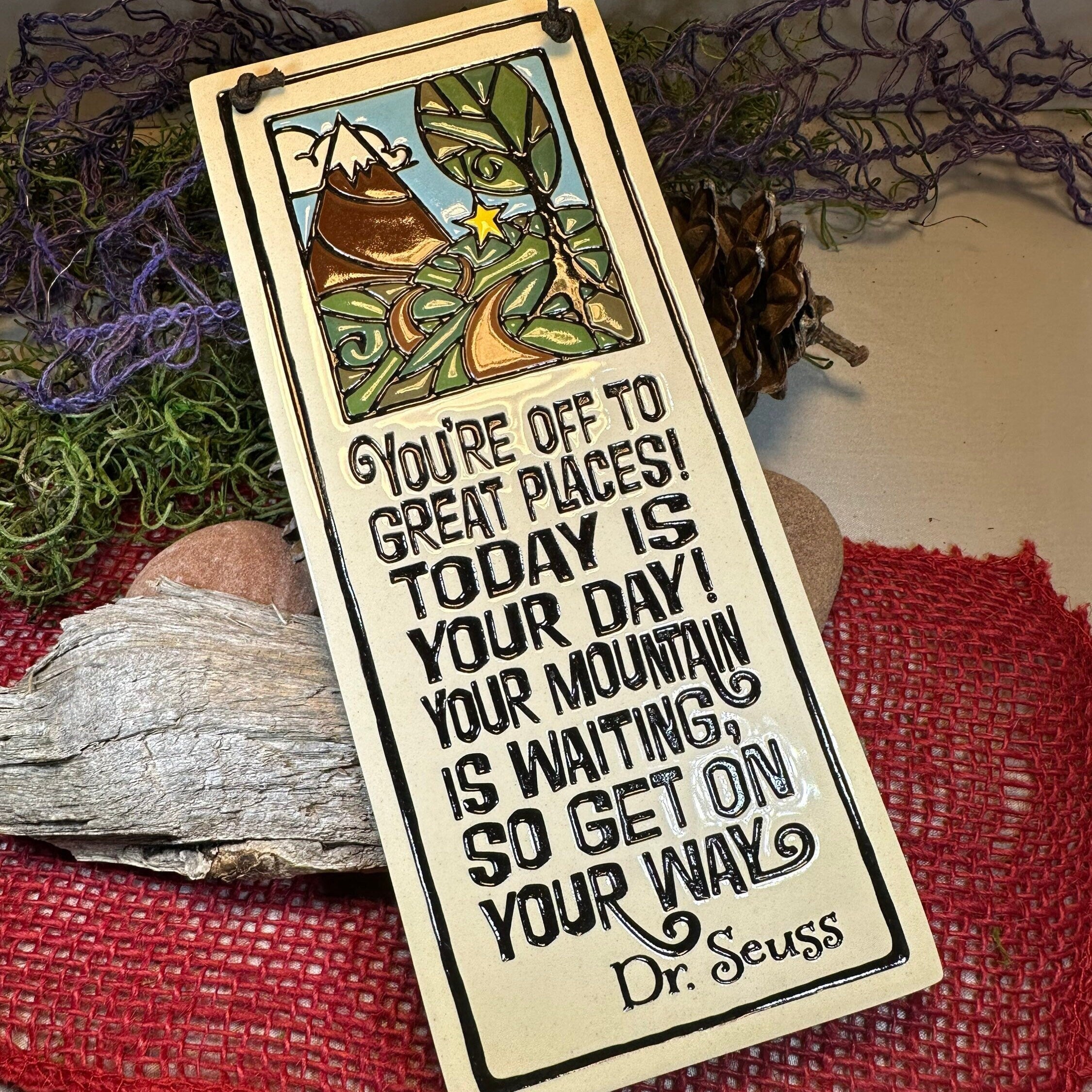 Encouragement Mountain Ceramic Wall Plaque