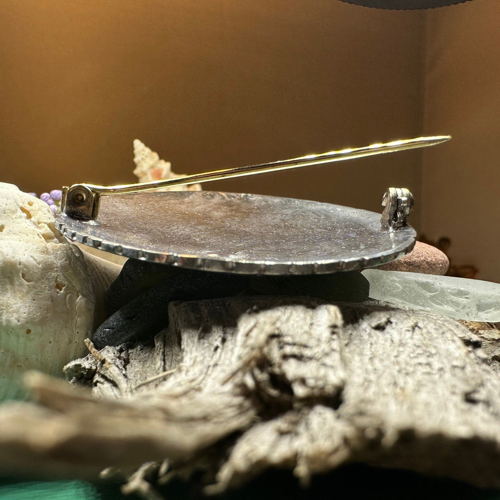 Blue Paisley Celtic Brooch