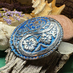 Blue Paisley Celtic Brooch