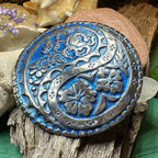 Blue Paisley Celtic Brooch