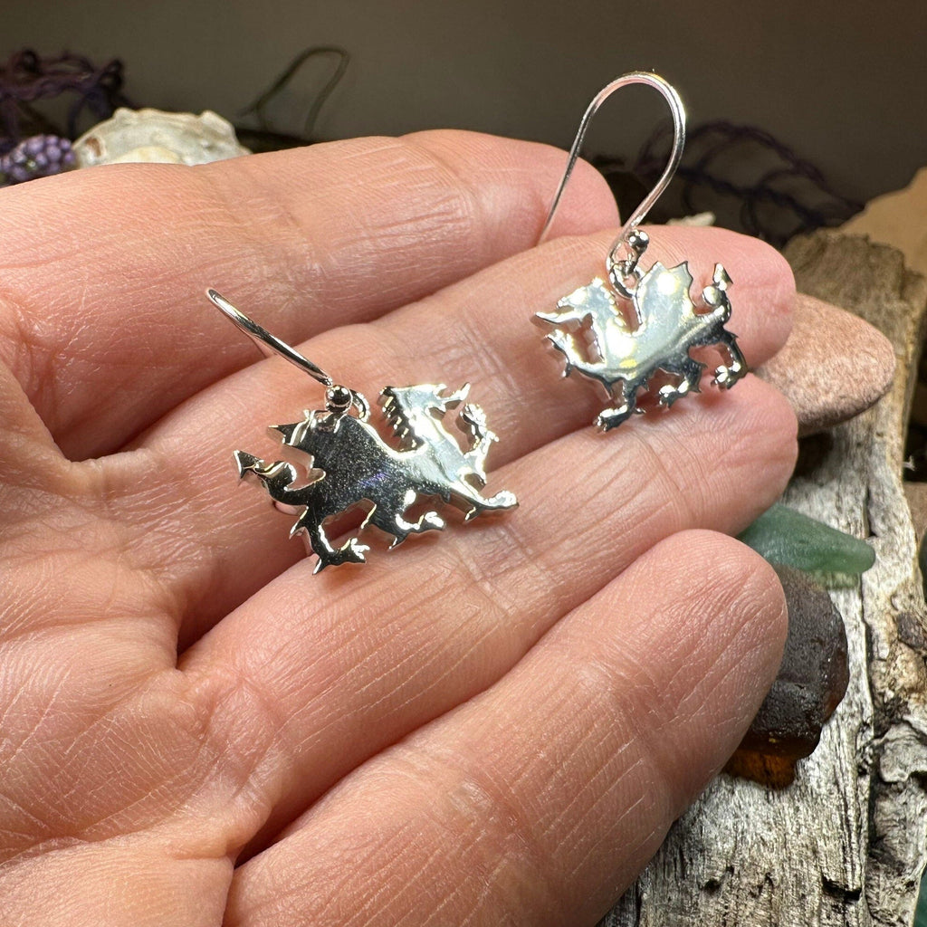 Modern Welsh Dragon Earrings