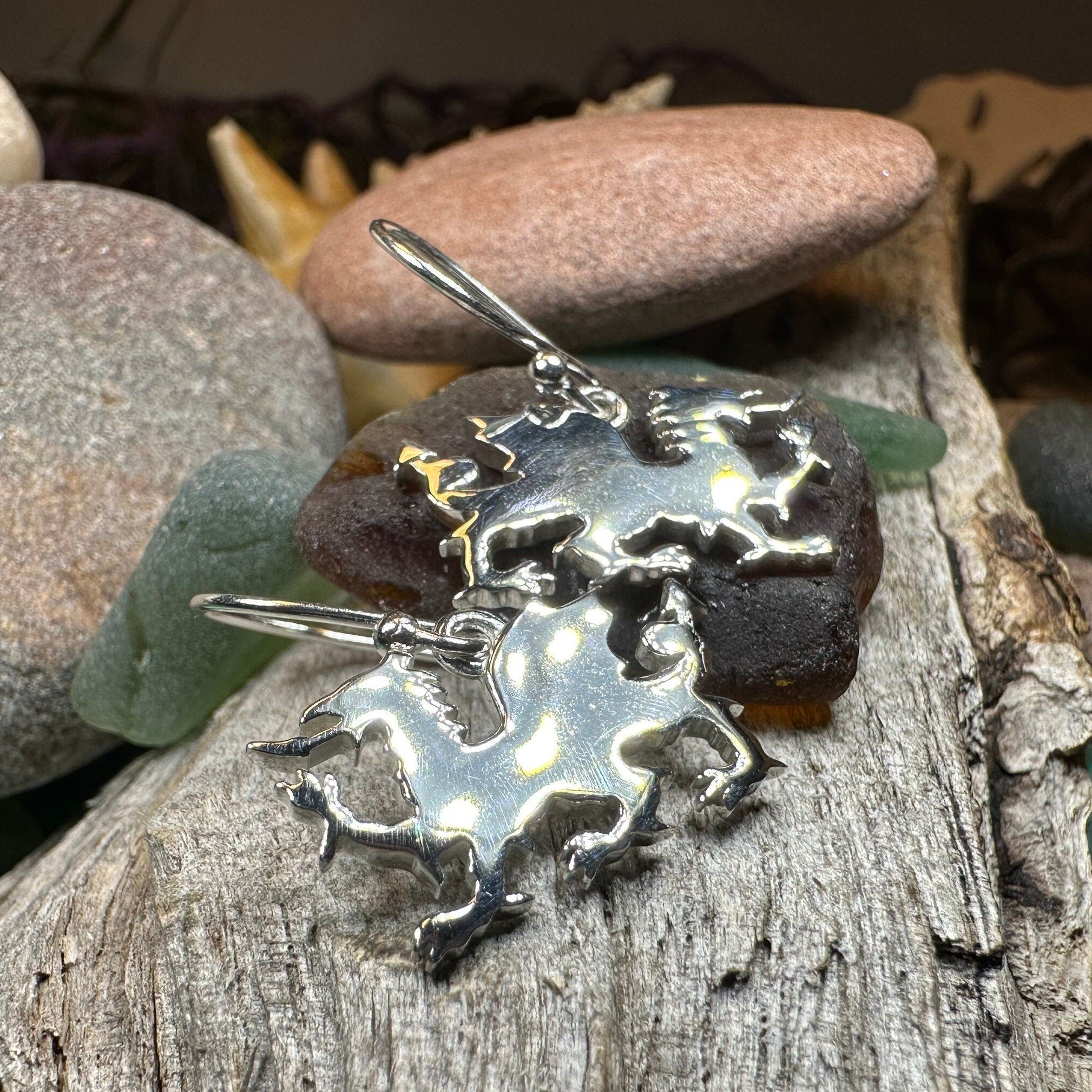 Modern Welsh Dragon Earrings