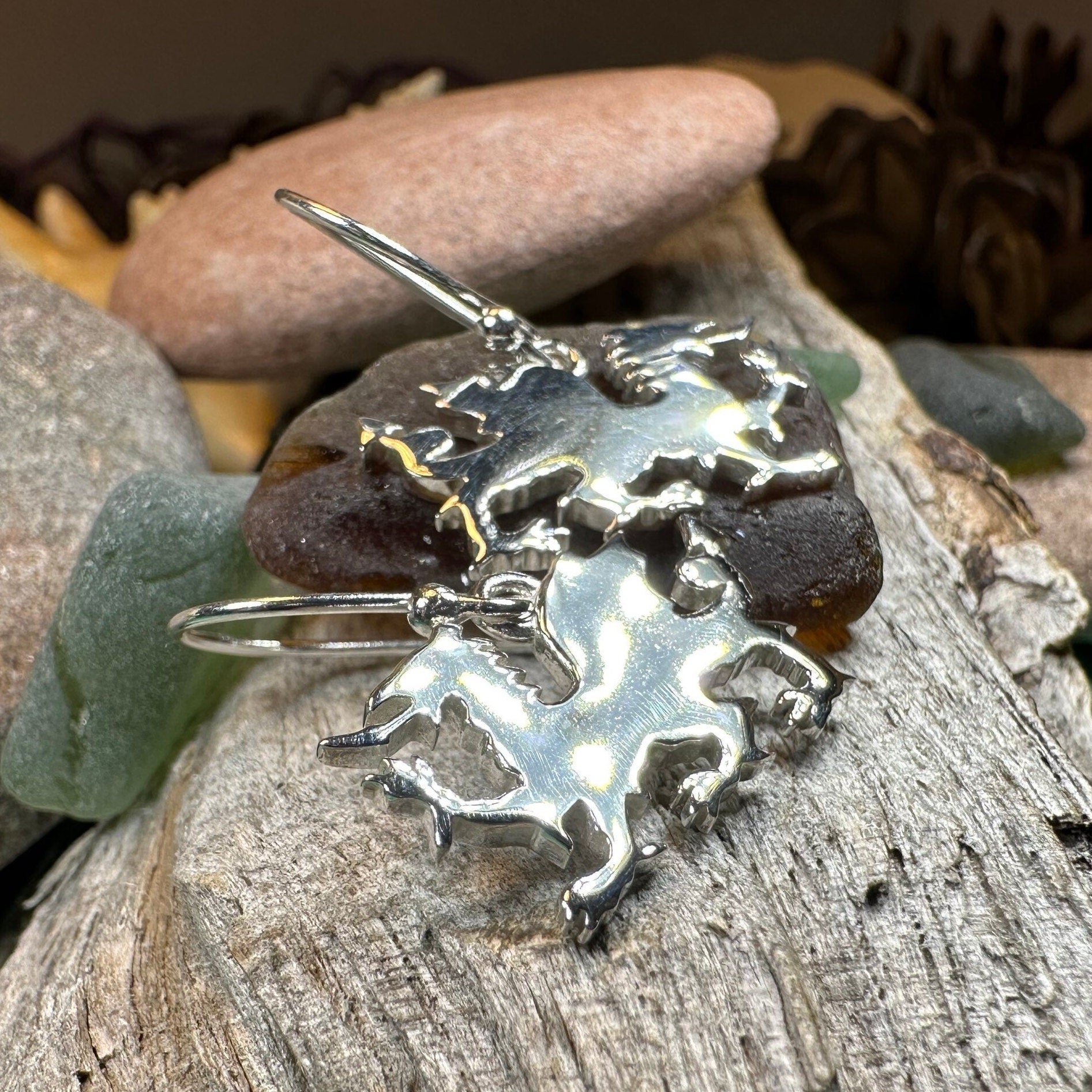 Modern Welsh Dragon Earrings