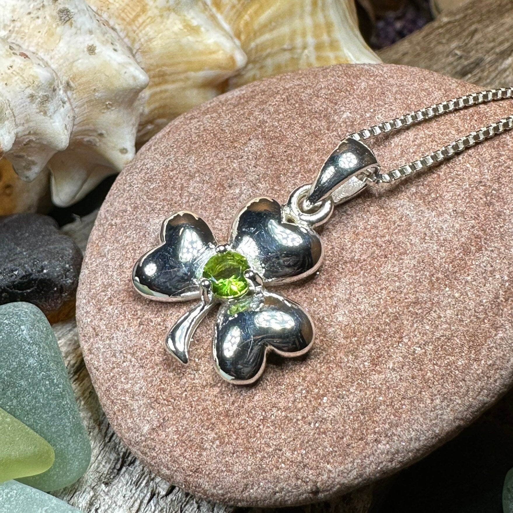 Peridot Shamrock Necklace