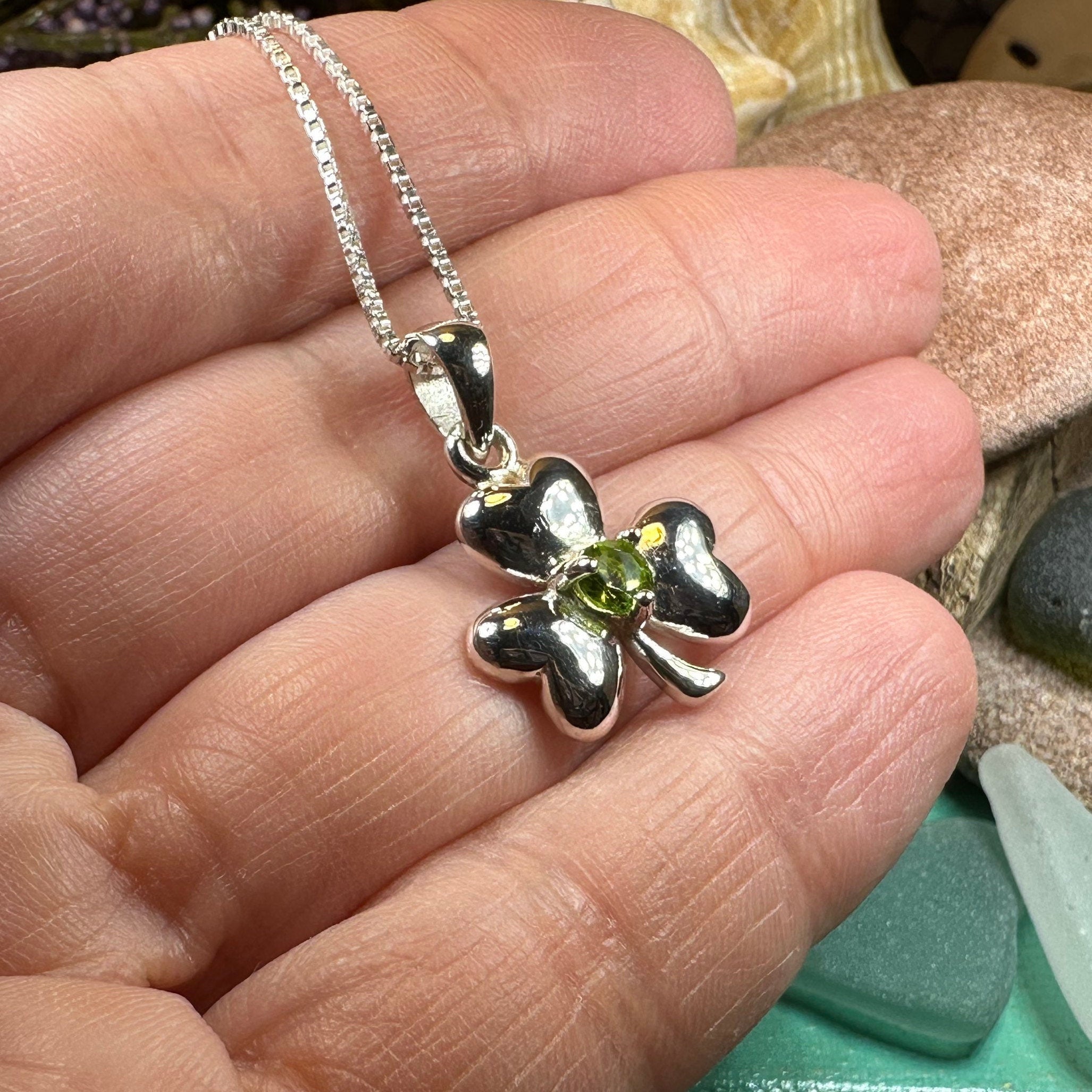 Peridot Shamrock Necklace
