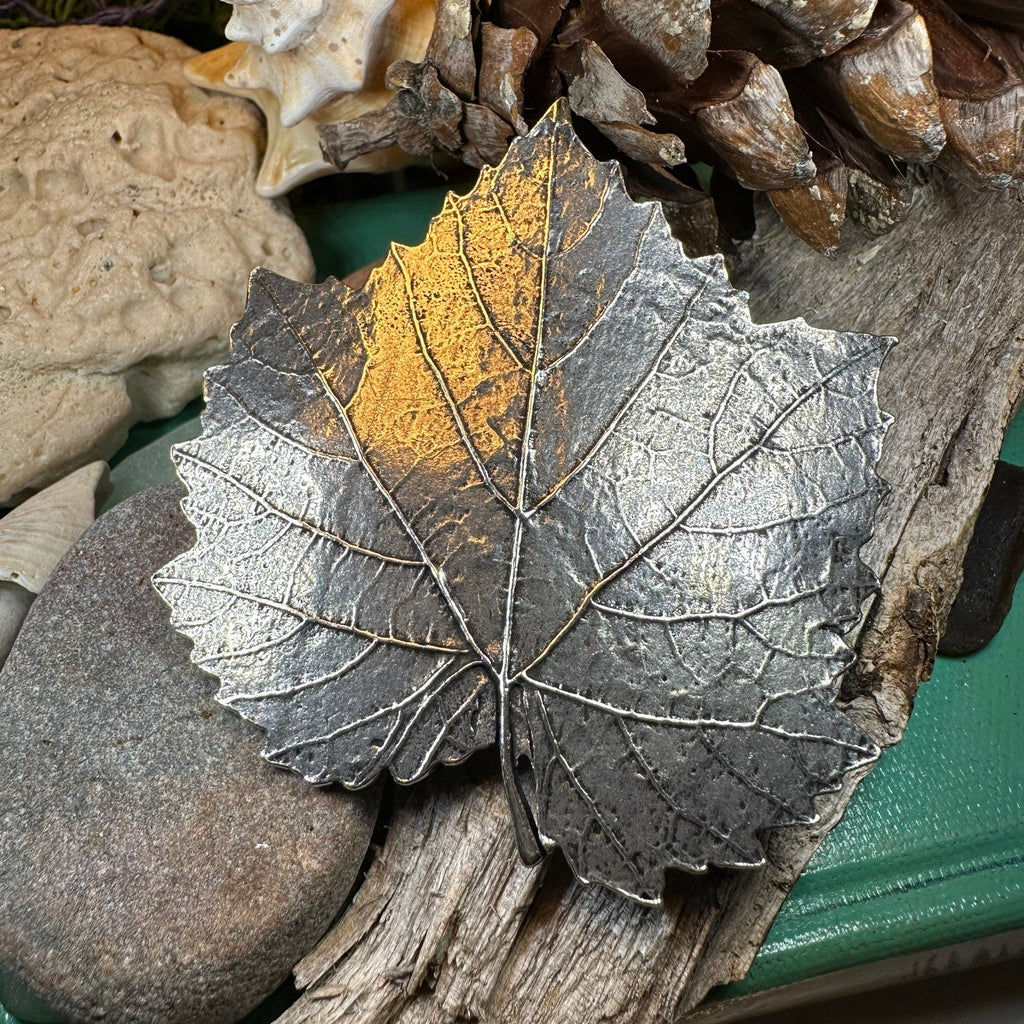 Pewter Grape Leaf Hair Clip