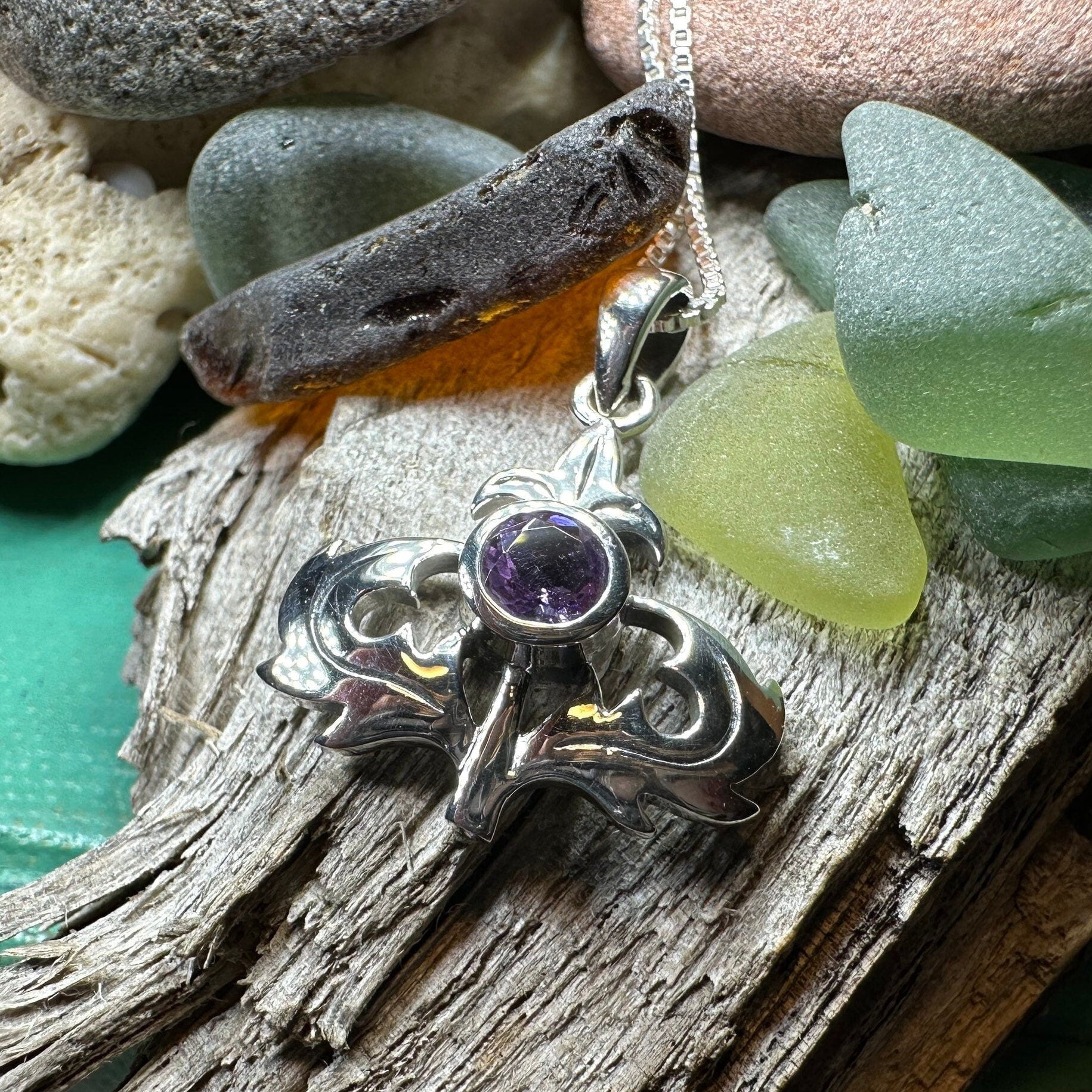 Lorraine Amethyst Thistle Necklace