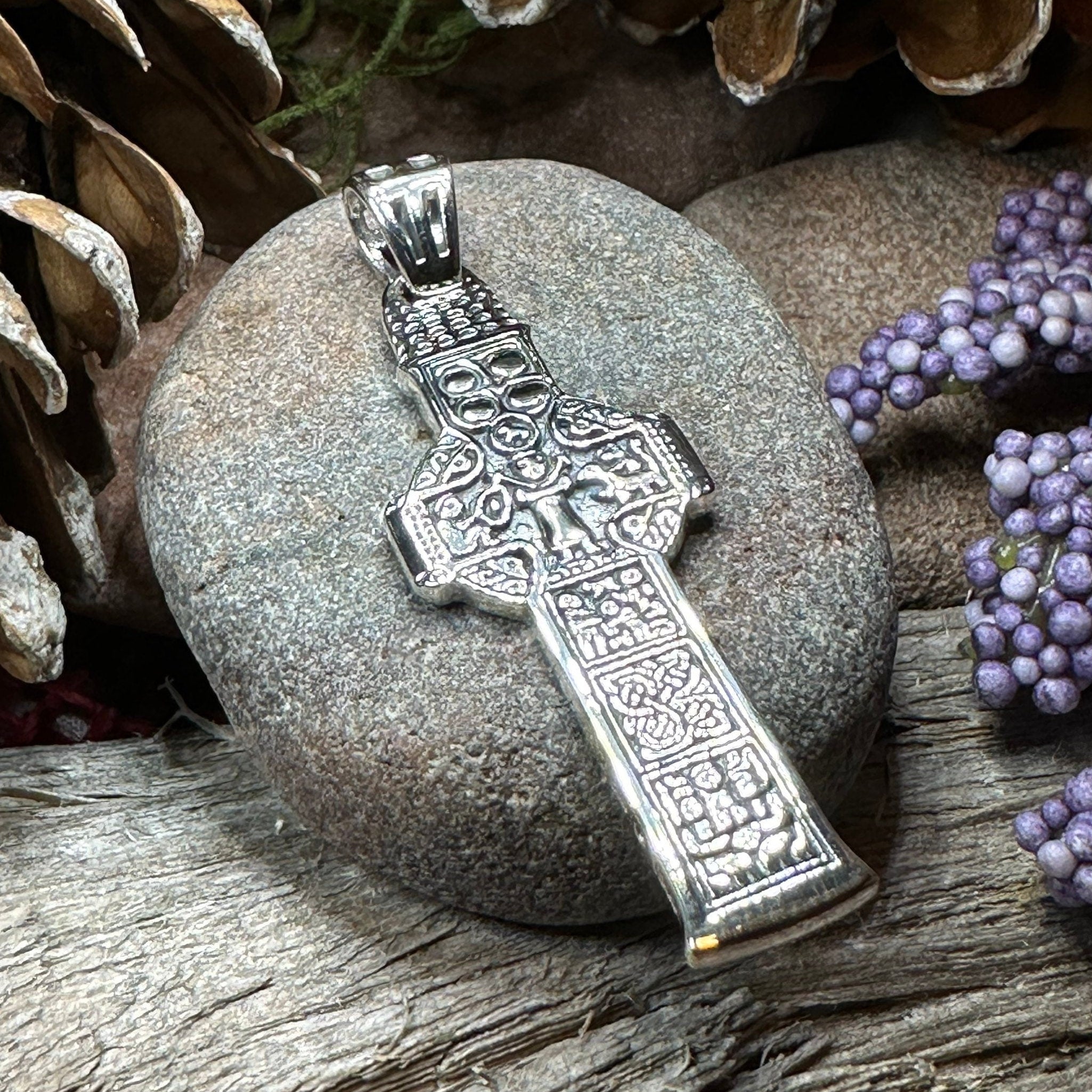 Irish Durrow Celtic Cross Necklace