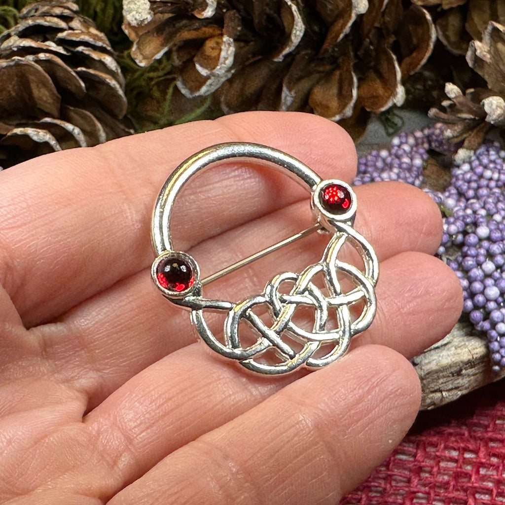 Ereni Red Celtic Brooch