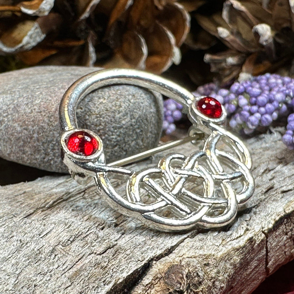 Ereni Red Celtic Brooch