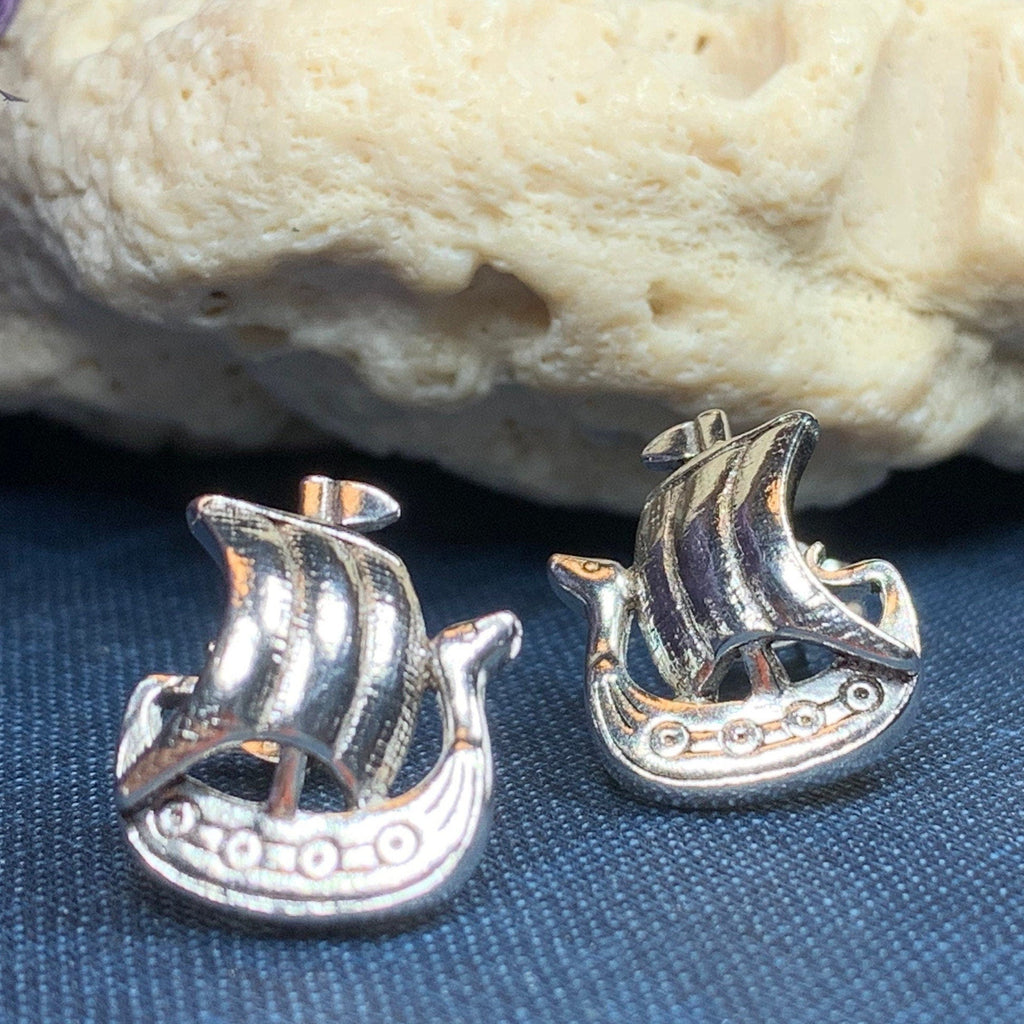Viking Ship Post Earrings