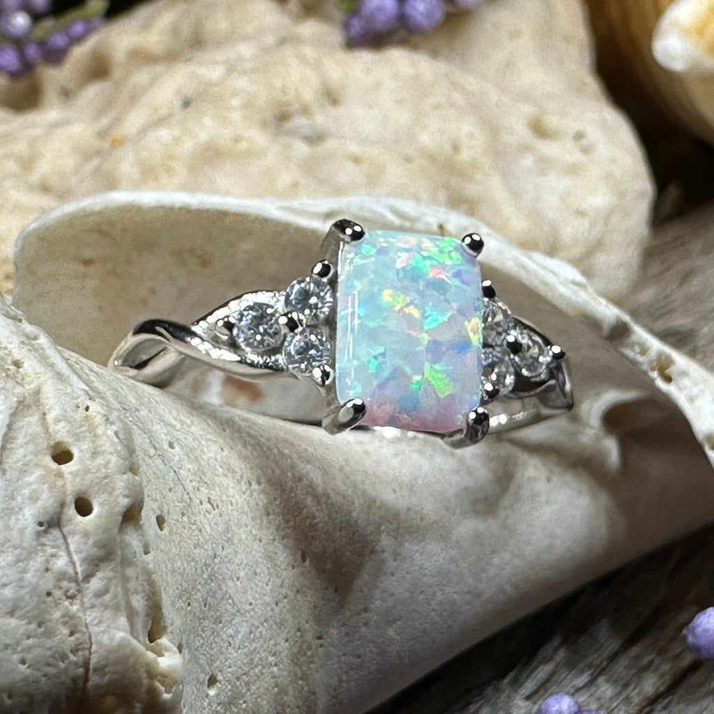 Minerva Opal Celtic Ring
