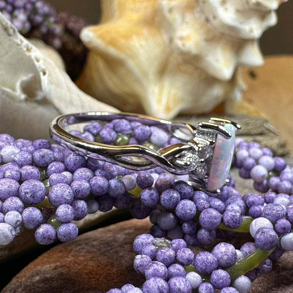Minerva Opal Celtic Ring