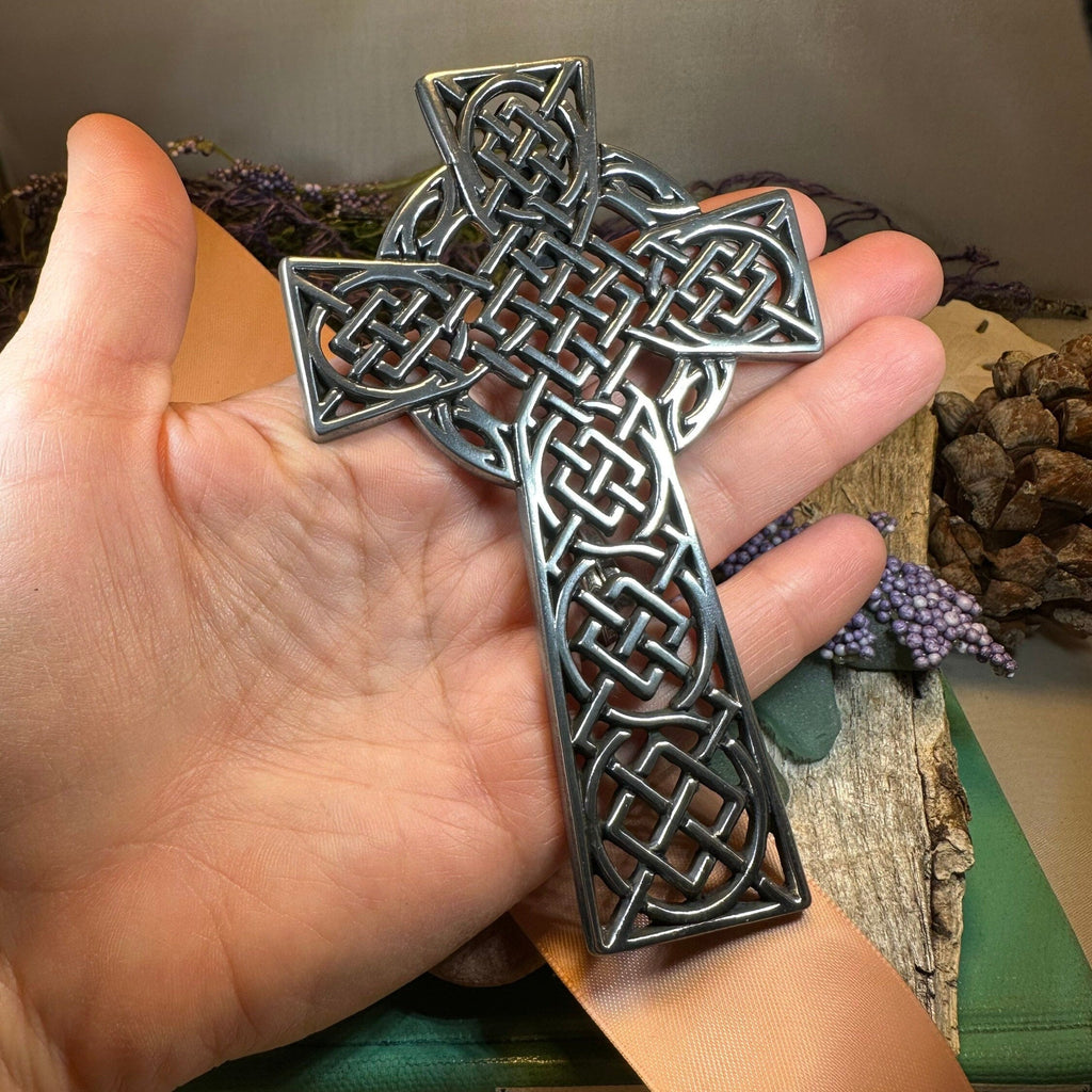 Classic Pewter Celtic Cross Wall Decor