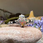 Black Opal Claddagh Ring