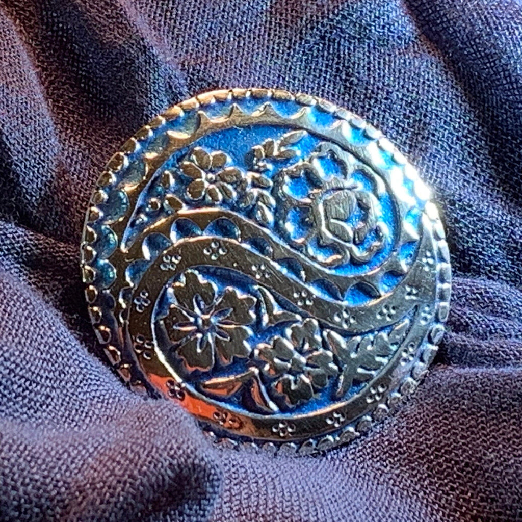 Blue Paisley Celtic Brooch