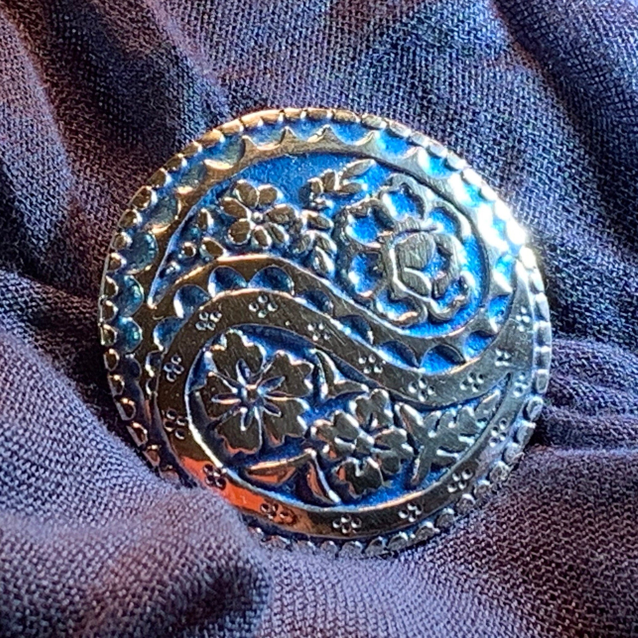 Blue Paisley Celtic Brooch