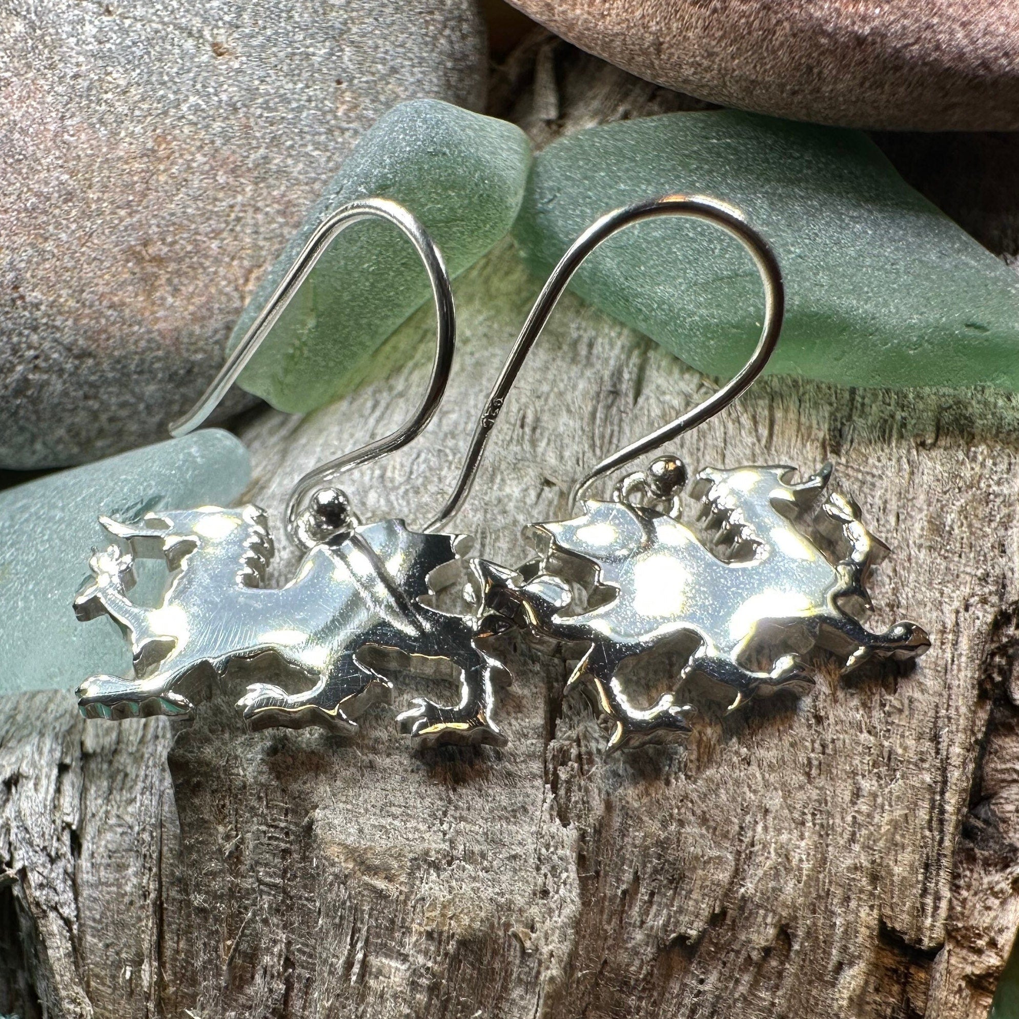 Modern Welsh Dragon Earrings