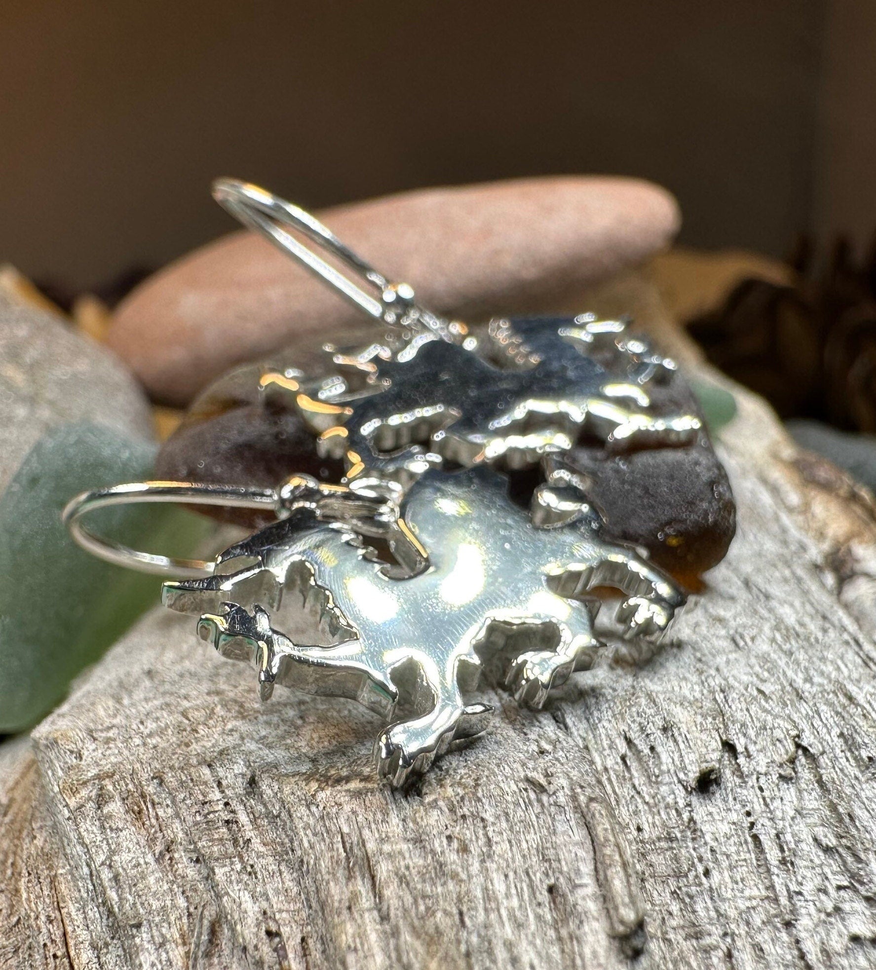 Modern Welsh Dragon Earrings