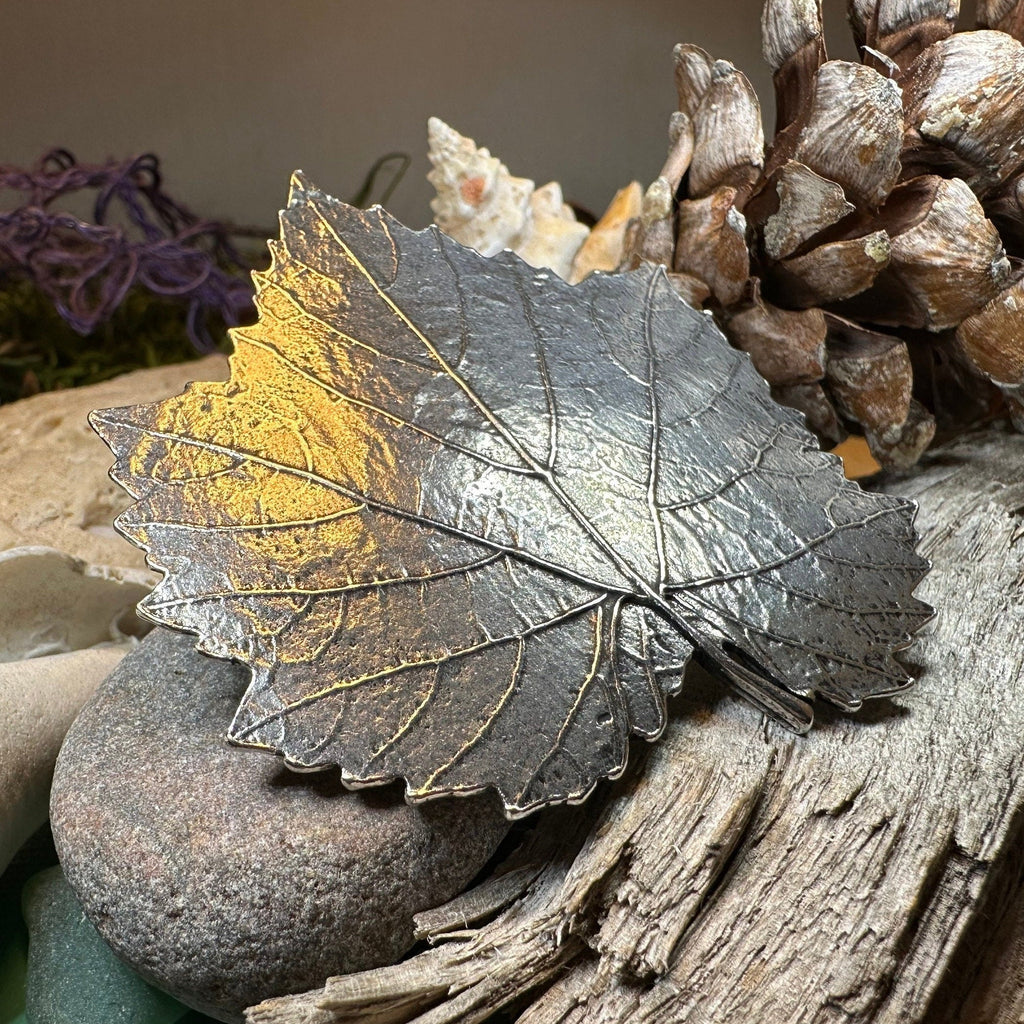 Pewter Grape Leaf Hair Clip
